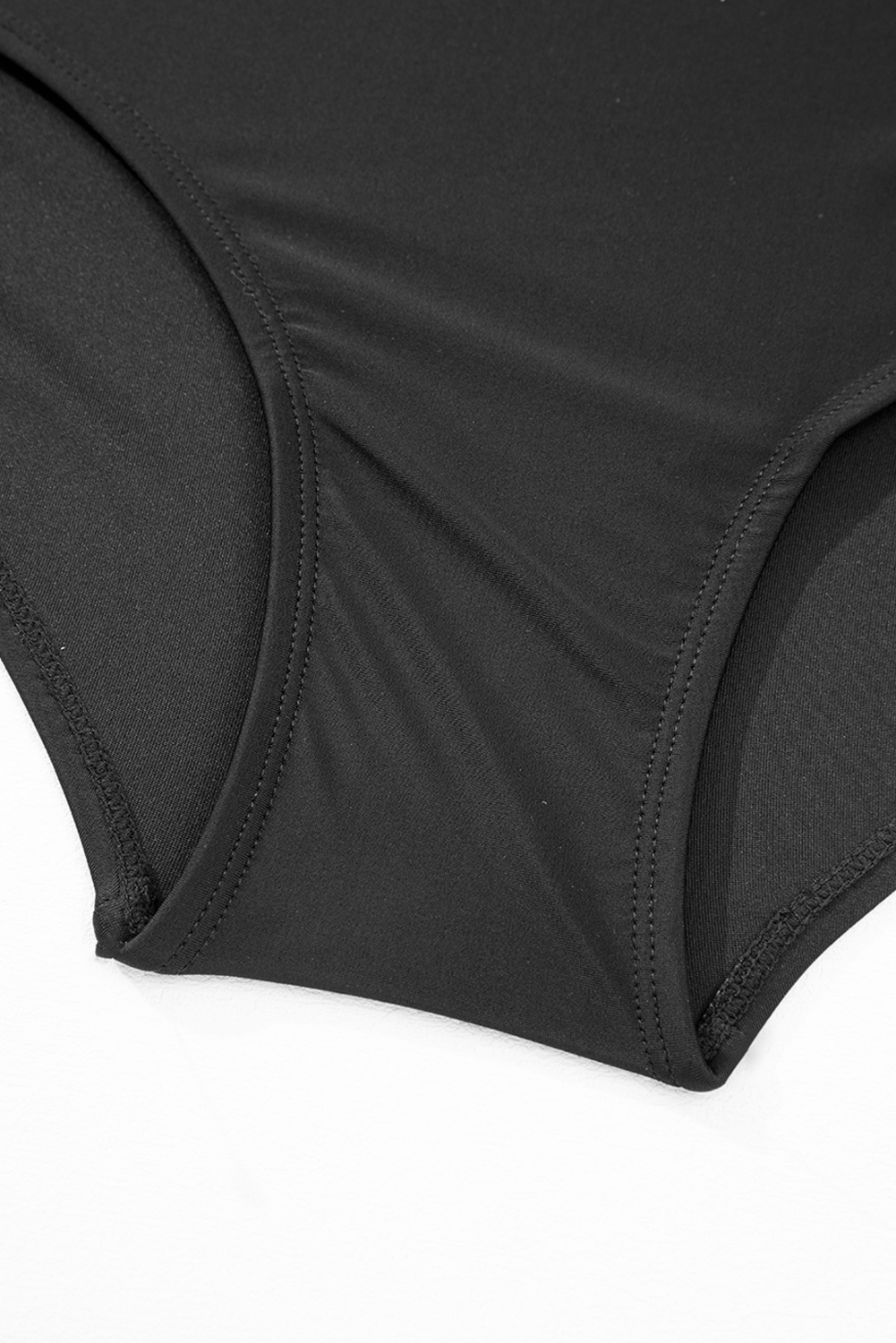 Plus Size Black Stripe  Knot Cutout Ruffle Sleeve and High Waisted 2pcs Swimsuit