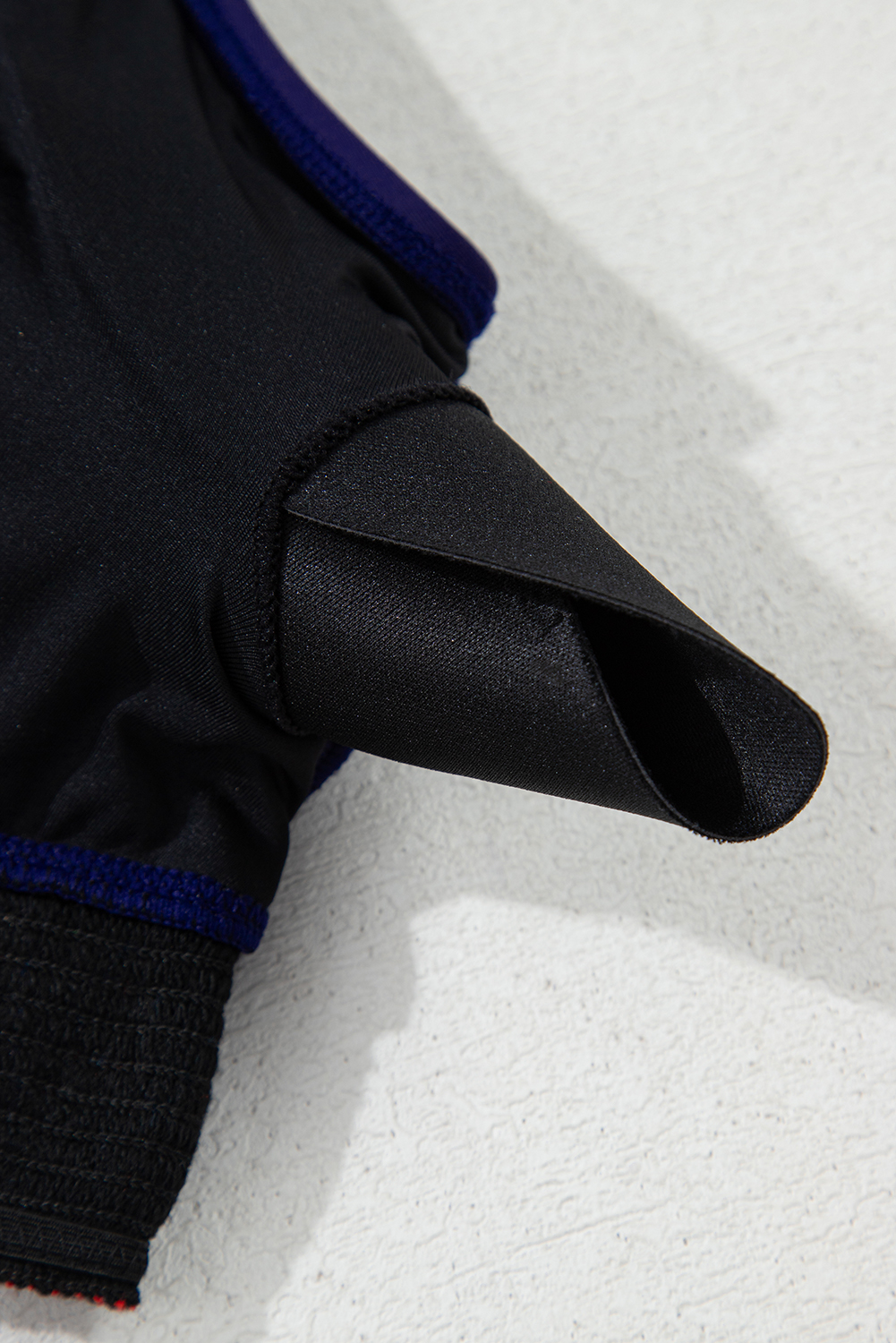 Plus Size Navy Blue Embroidered Trim Wrap Tie Knot  High Waisted Bikini