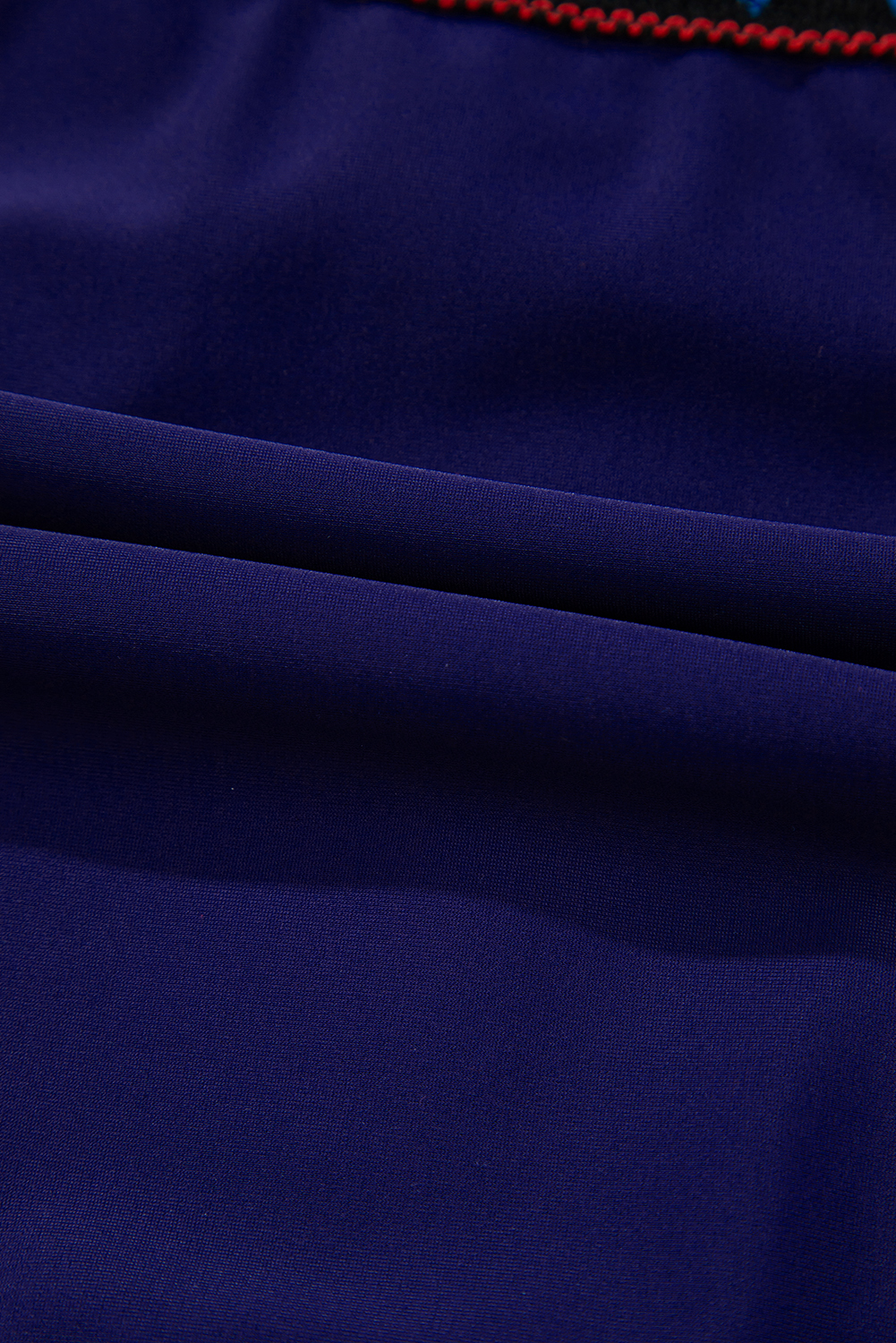 Plus Size Navy Blue Embroidered Trim Wrap Tie Knot  High Waisted Bikini