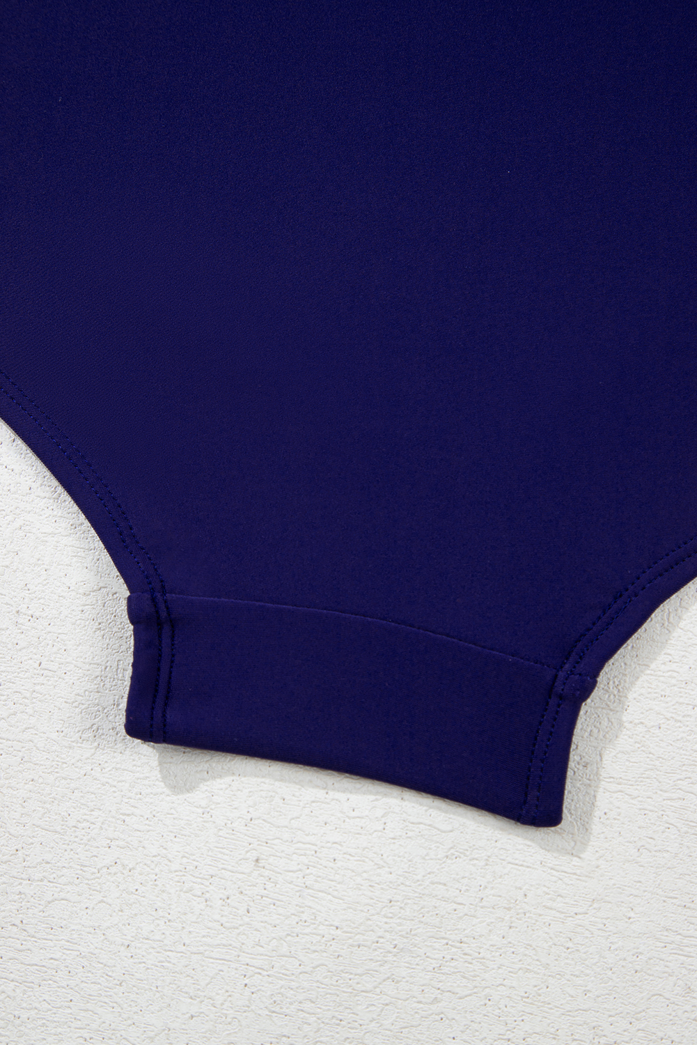 Plus Size Navy Blue Embroidered Trim Wrap Tie Knot  High Waisted Bikini