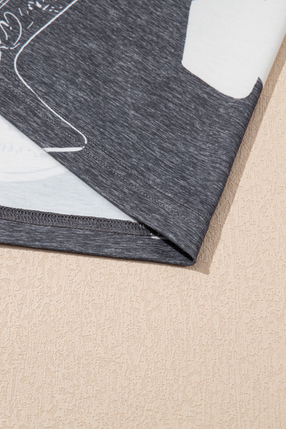 Plus Size Gray  Western Boots Print Crew Neck T Shirt