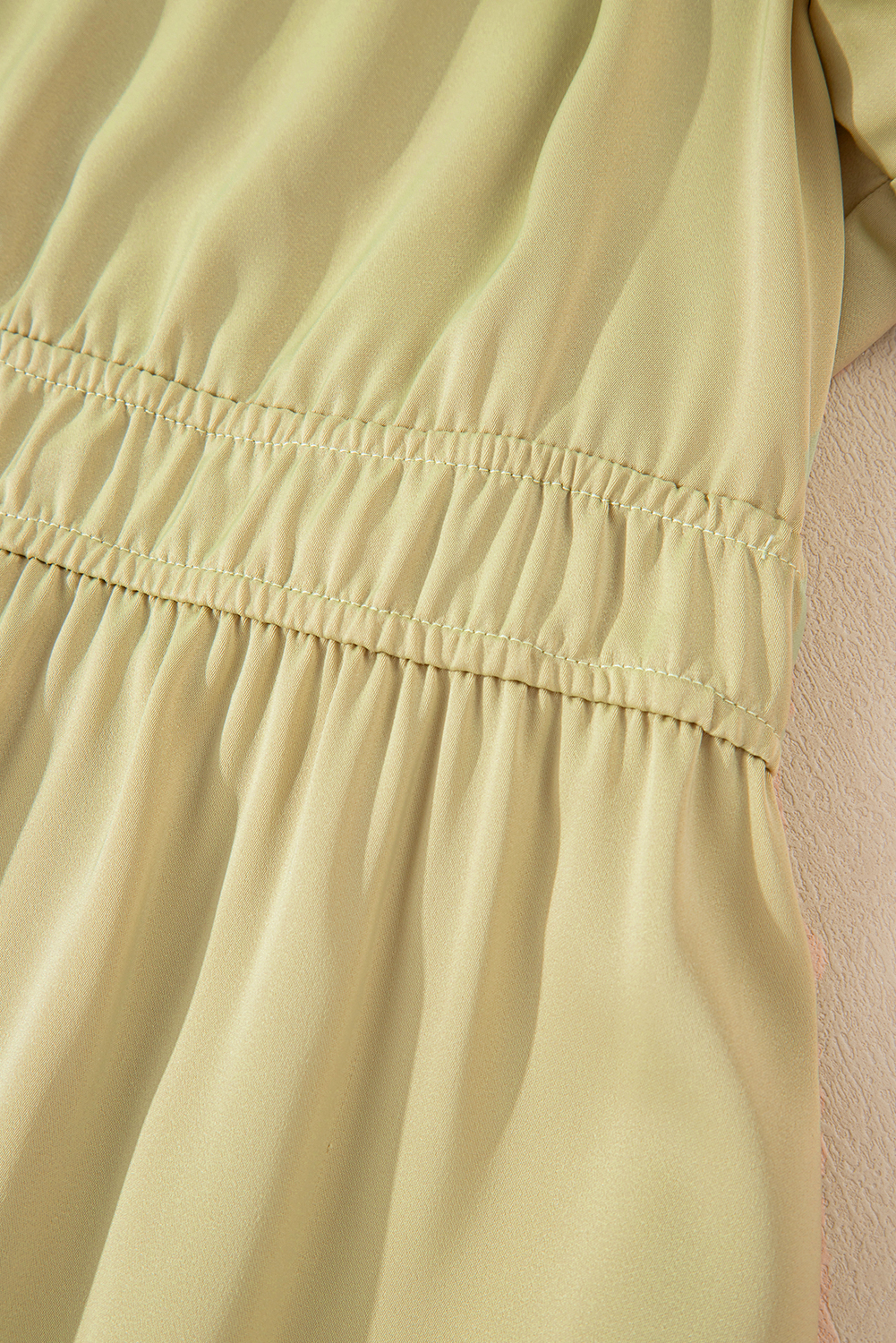 Plus Size Laurel Green Notched V Neck Puff Sleeve Tiered  Maxi Dress