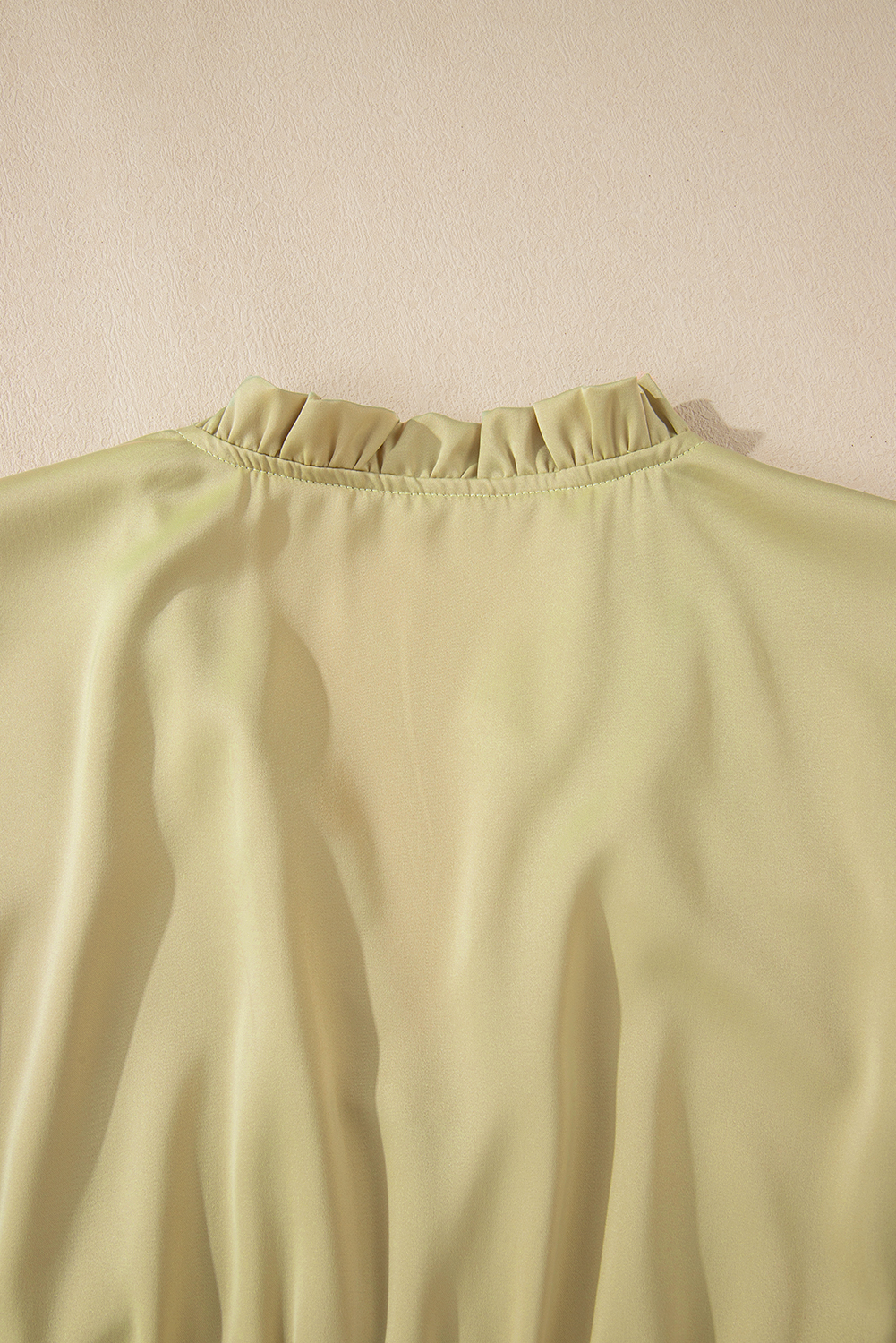 Plus Size Laurel Green Notched V Neck Puff Sleeve Tiered  Maxi Dress