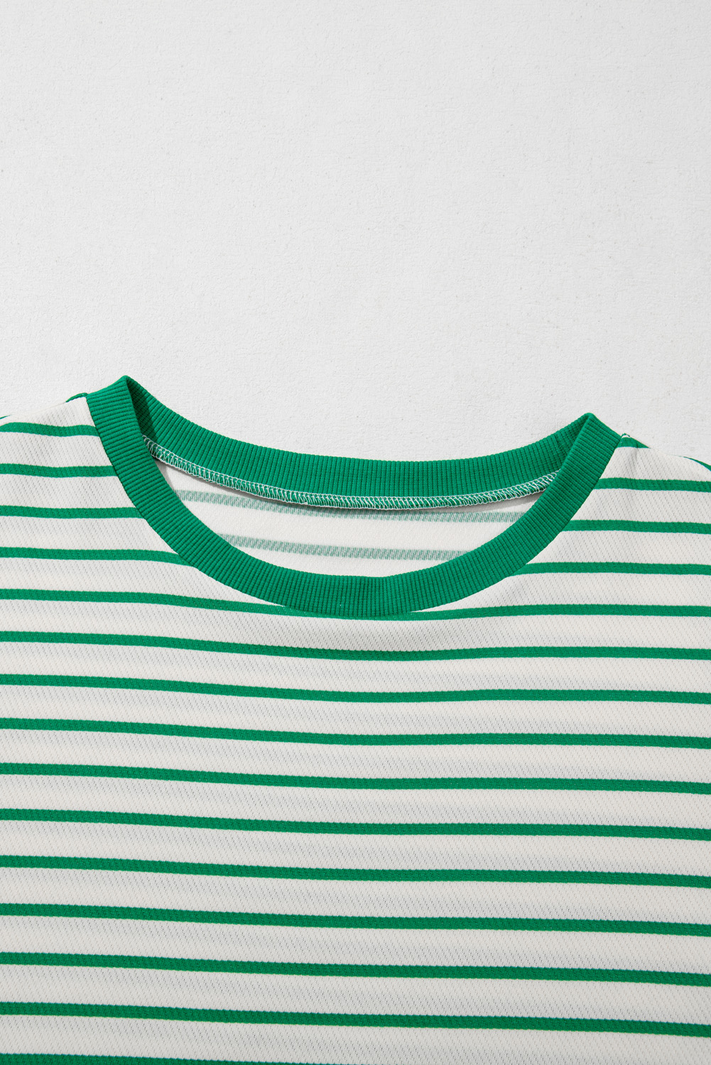 Plus Size Green Stripe  St Patricks Day Round Neck T Shirt