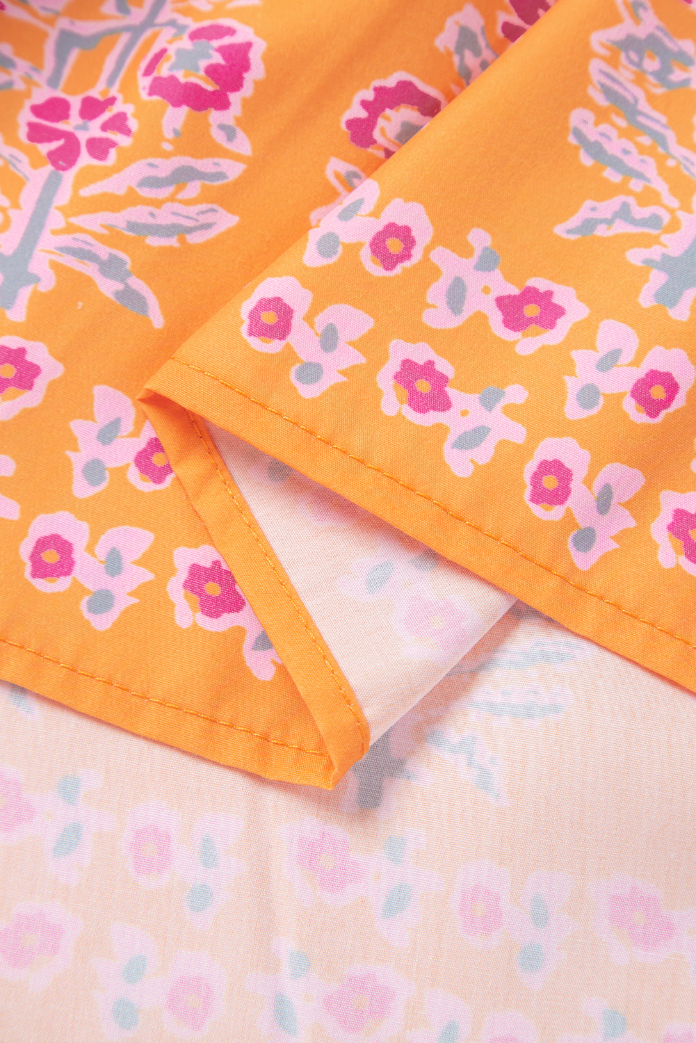 Plus Size Pink Boho Paisley Floral Mixed Patchwork Tassel Tie  Midi Dress