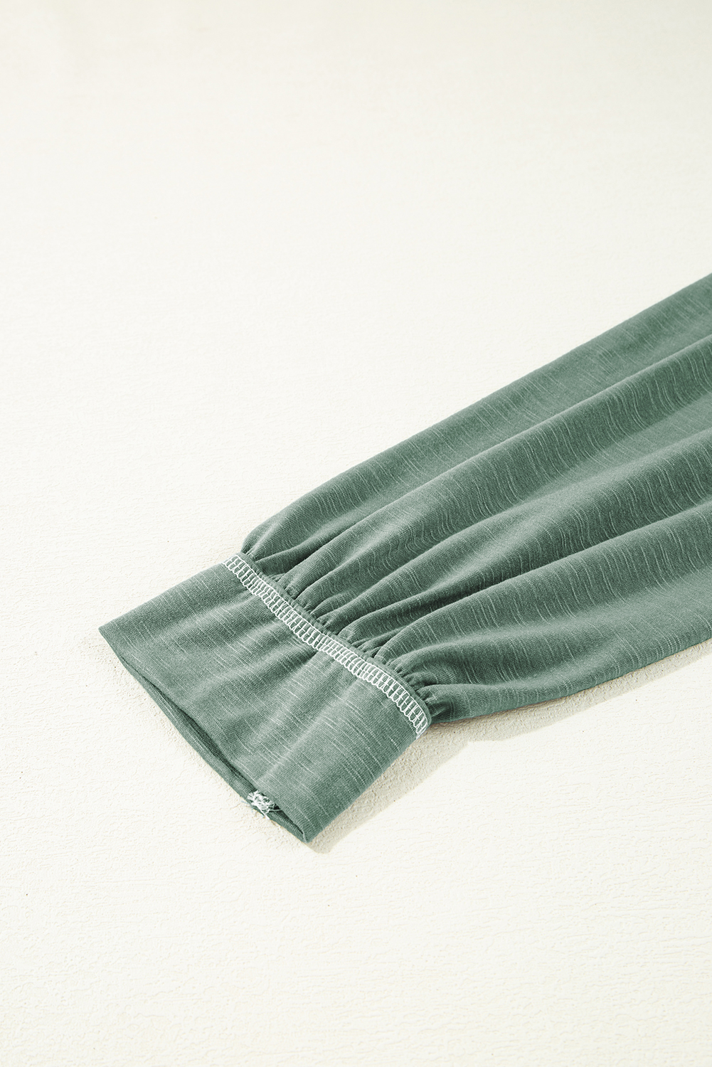 Plus Size Seagrass  Exposed Seam Drop Shoulder Henley Top