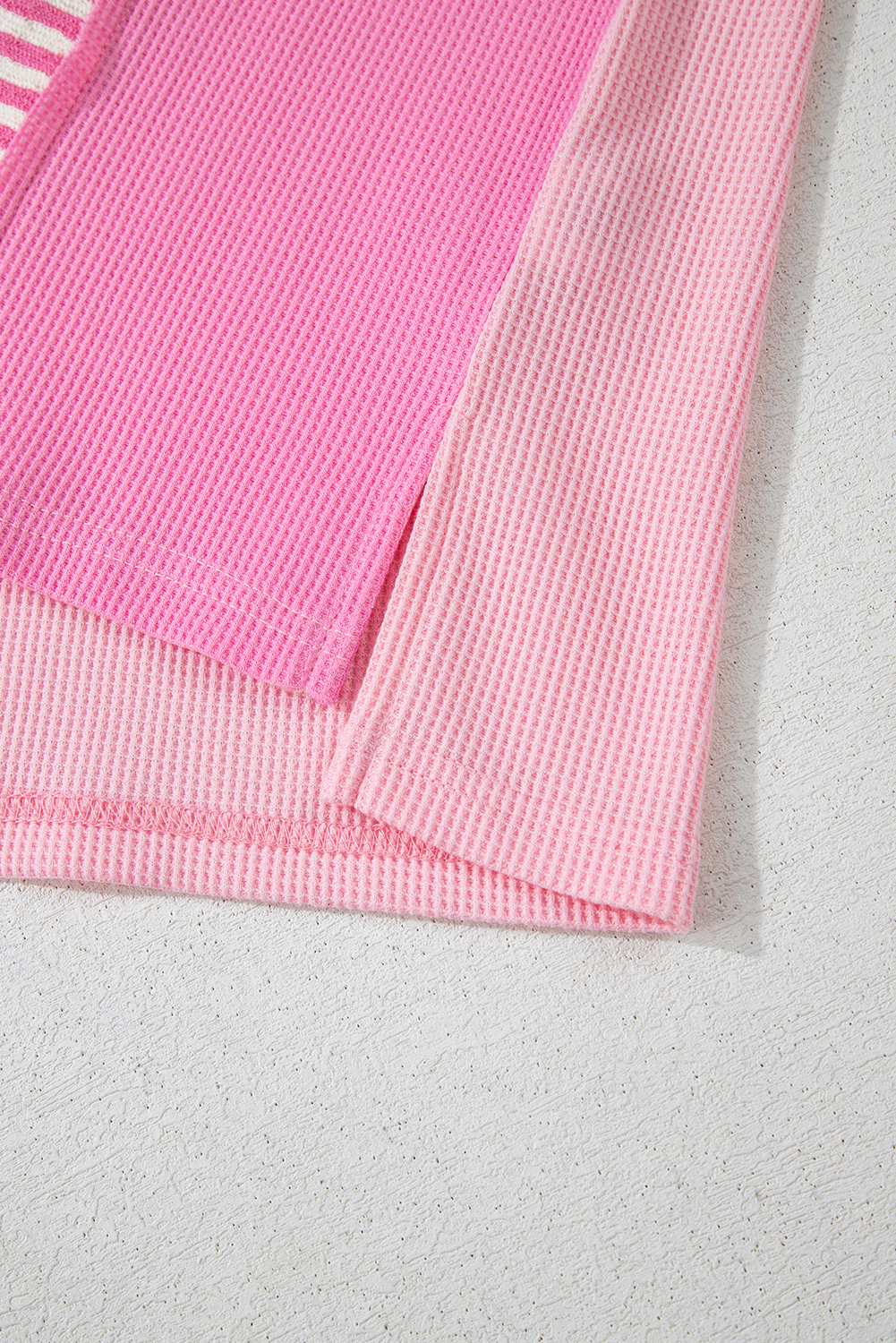 Plus Size Pink Stripe Patchwork Colorblock  T Shirt