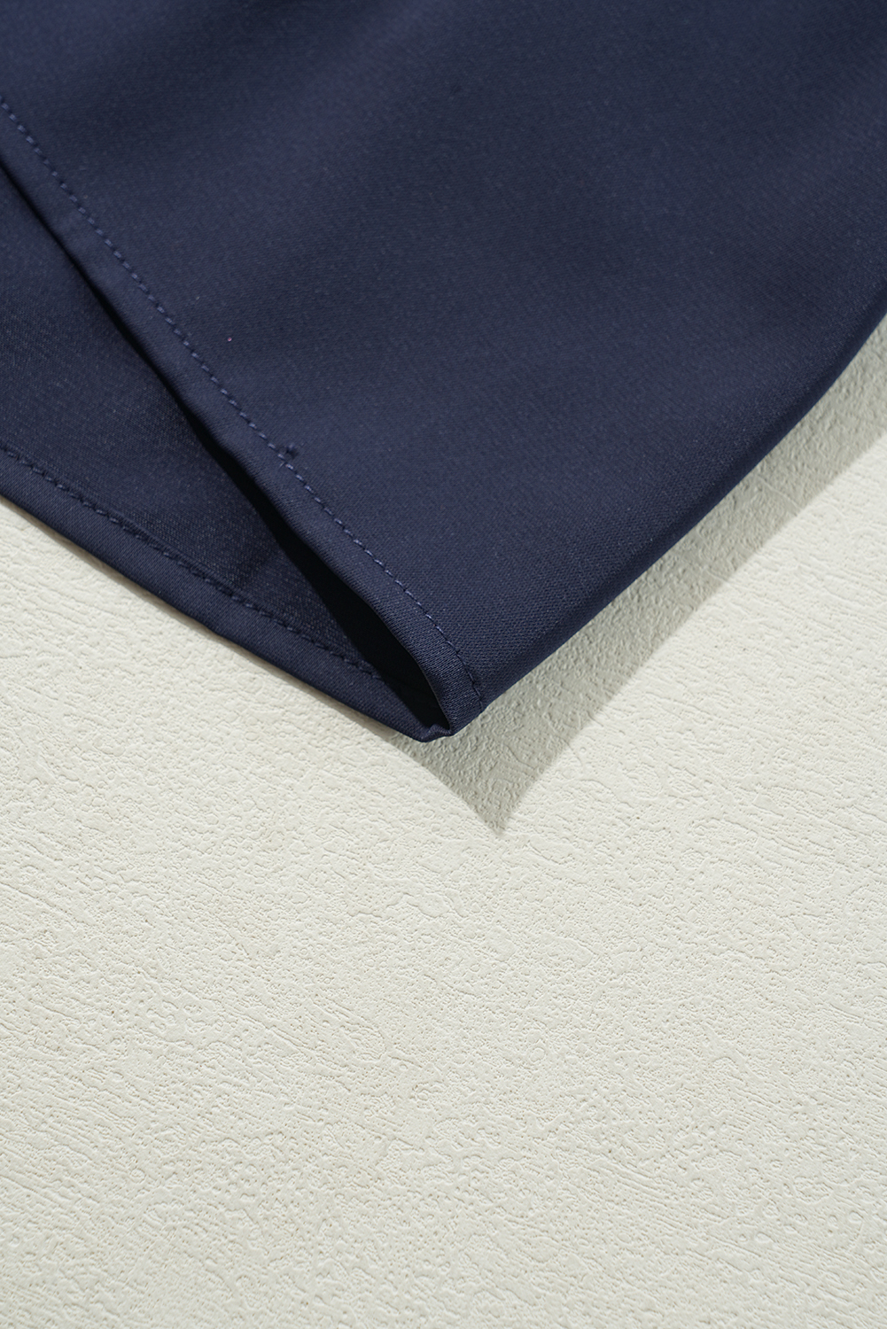 Plus Size Navy Blue Collared V Neck Flutter Sleeve Tiered  Dress