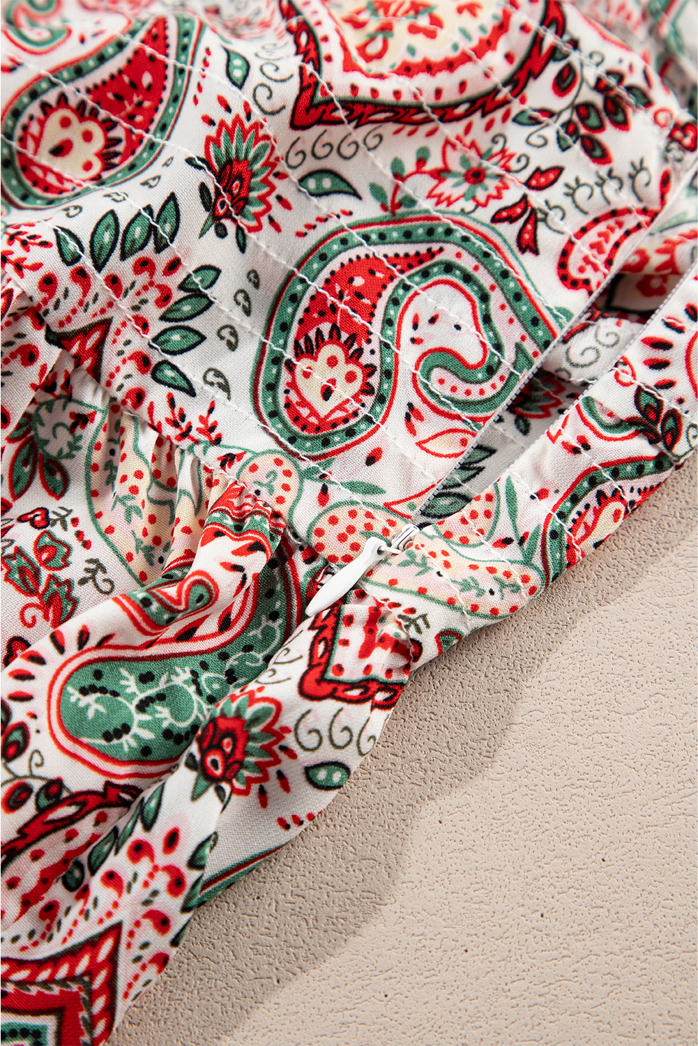 Plus Size Multicolour  Paisley Print Sleeveless V Neck Jogger Jumpsuit