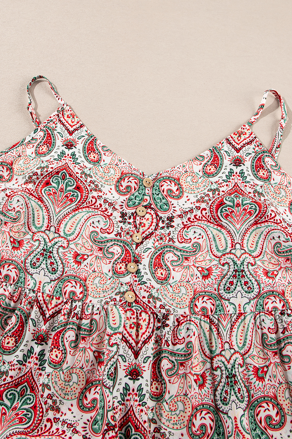 Plus Size Multicolour  Paisley Print Sleeveless V Neck Jogger Jumpsuit