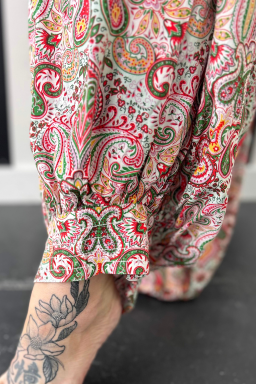 Plus Size Multicolour  Paisley Print Sleeveless V Neck Jogger Jumpsuit