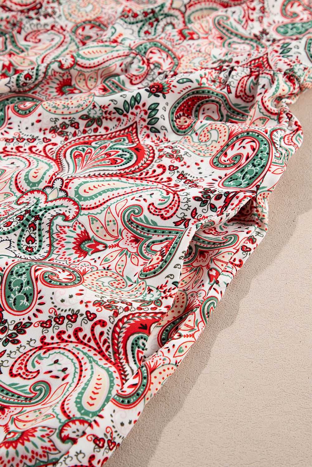 Plus Size Multicolour  Paisley Print Sleeveless V Neck Jogger Jumpsuit