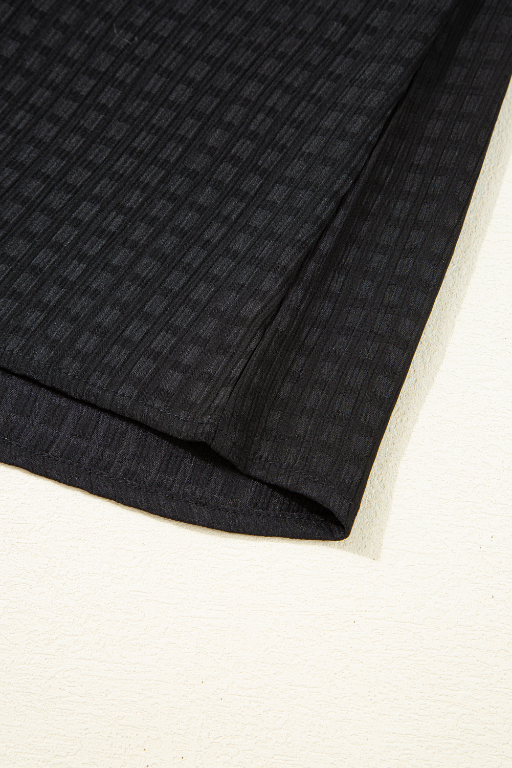 Black Textured Ruffled Sleeve Babydoll Plus Dress