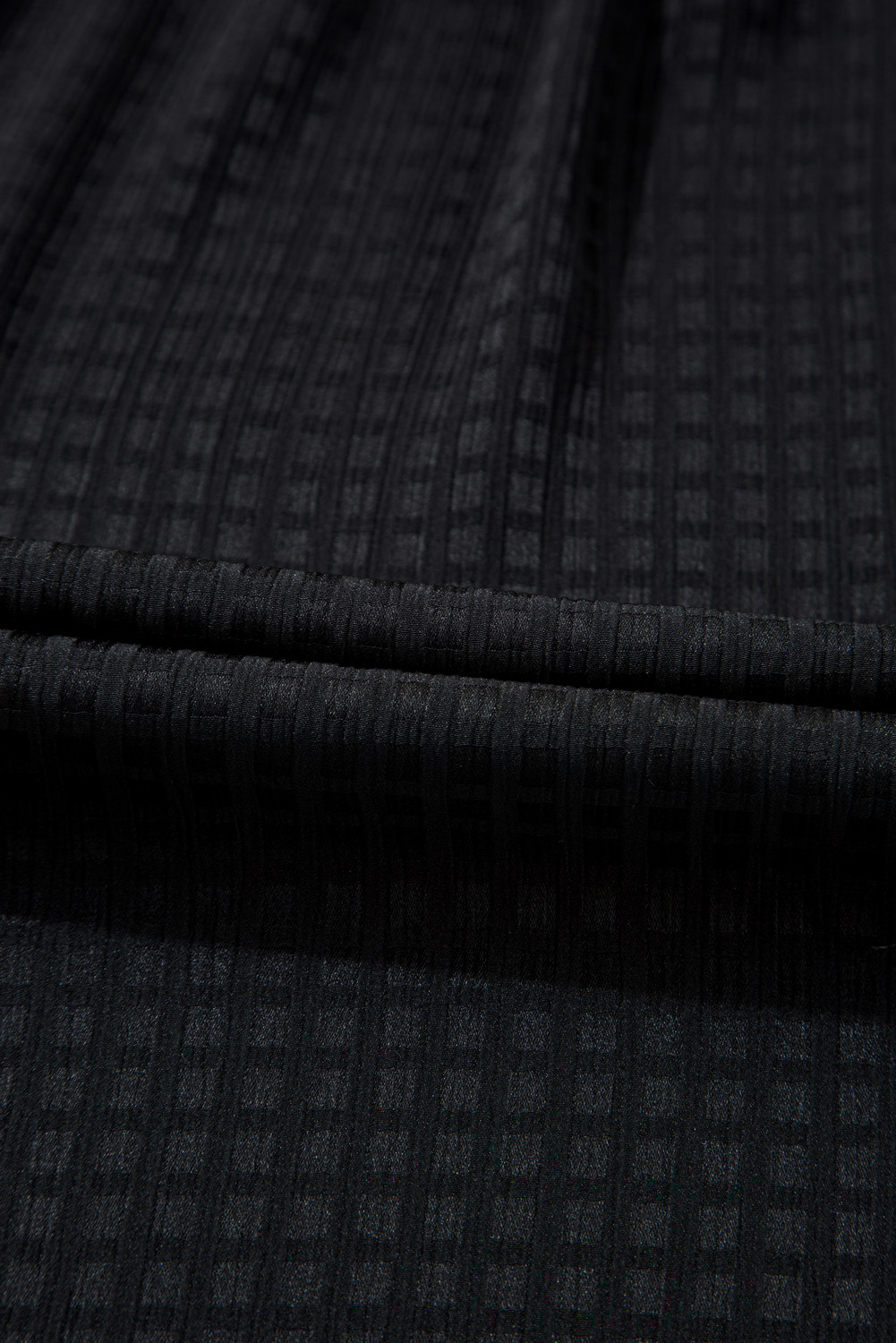 Black Textured Ruffled Sleeve Babydoll Plus Dress