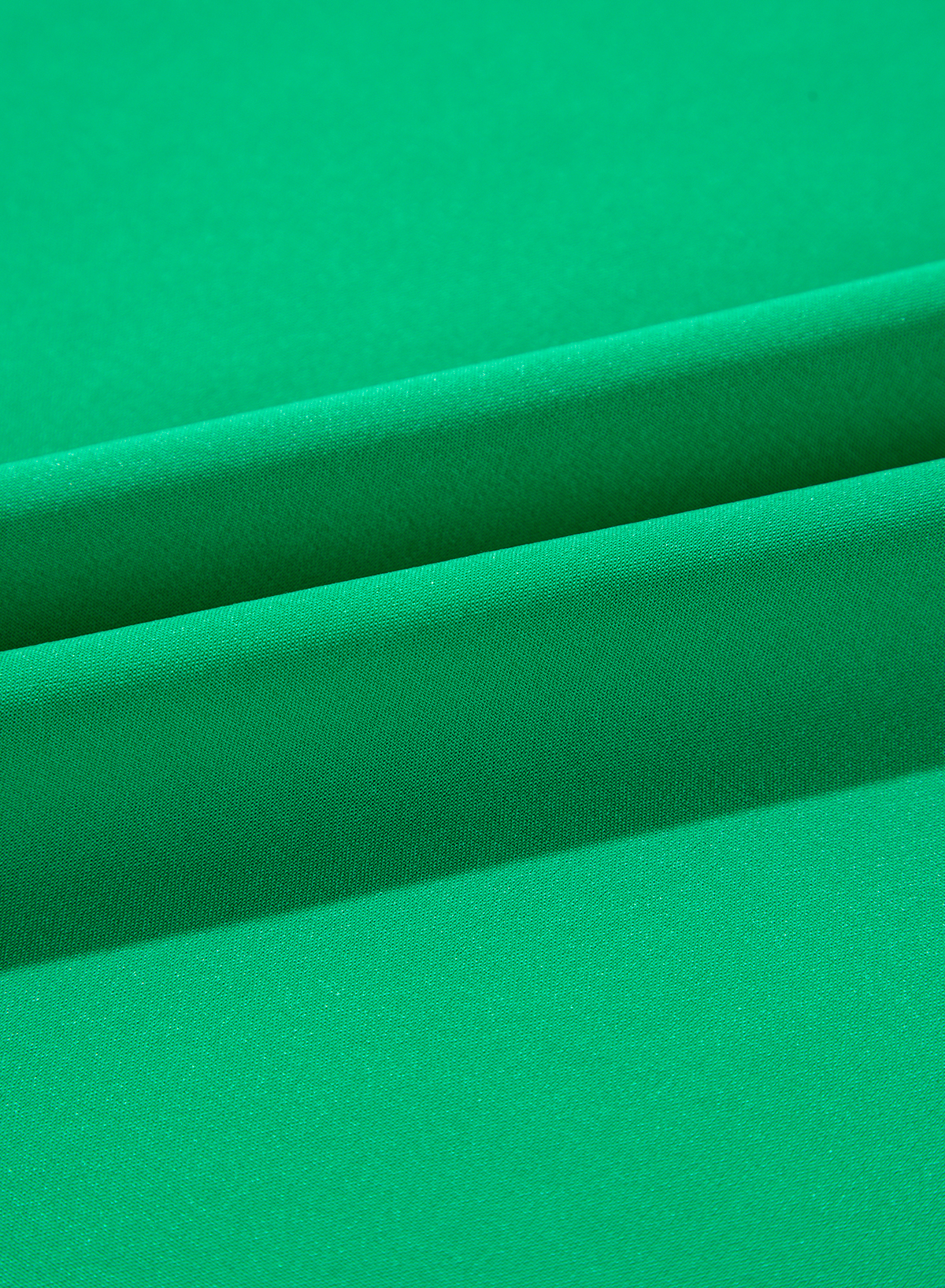 Plus Size Bright Green Ruched Front Puff Sleeve  Long Dress