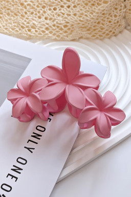 Pink 3D Flower Plastic Resin Hair Claw (Slight Color Variations)