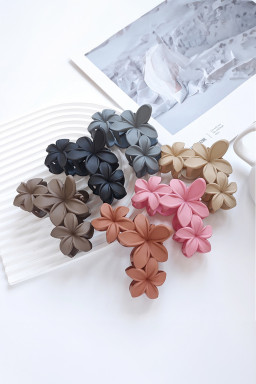 Pink 3D Flower Plastic Resin Hair Claw (Slight Color Variations)