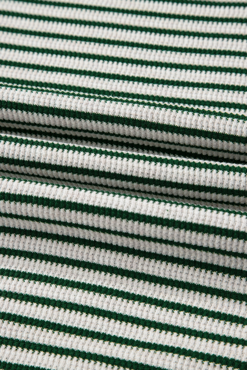 Plus Size Green Stripe Trimmed Round Neck  Boxy Fit T-shirt