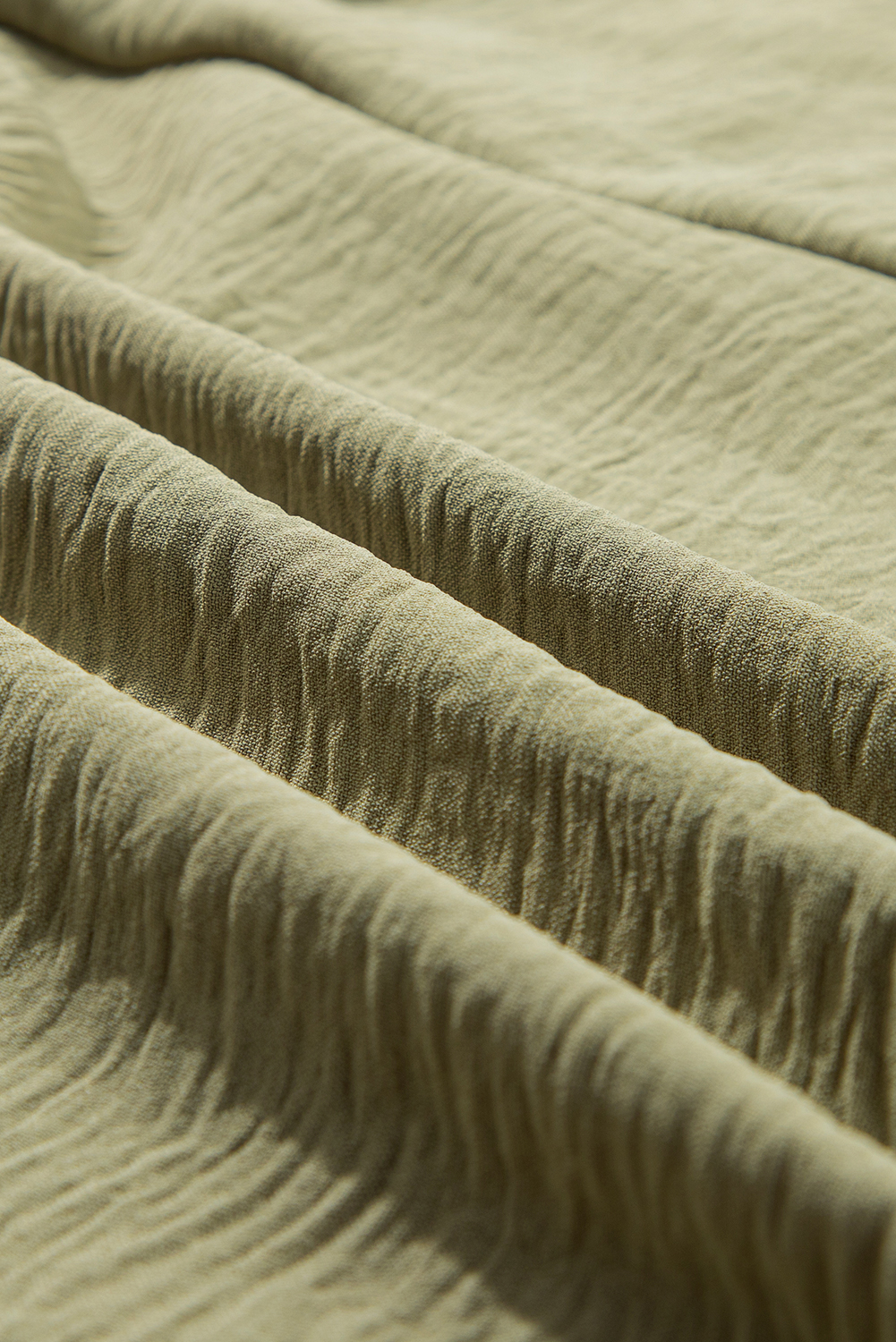 Plus Size Grass Green Frilly Square Neck Flutter Sleeve Smocked High Waist  Dress