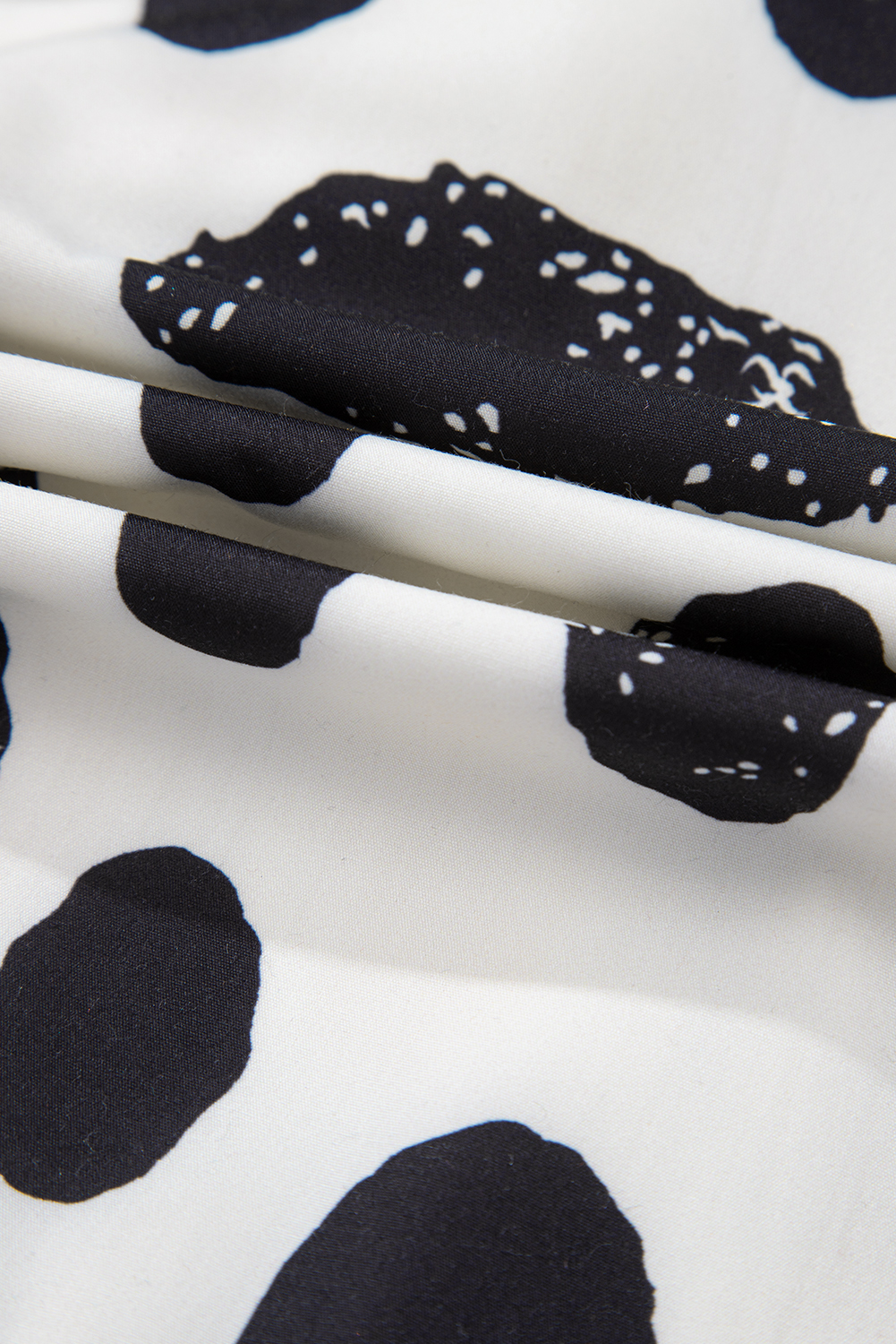 Plus Size White Polka Dot Print Ruffled Sleeve Pocketed  Midi Dress