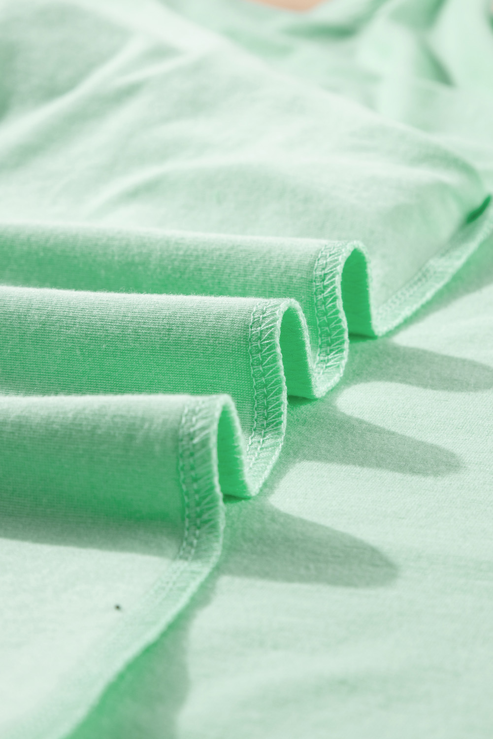 Plus Size Iceland Blue Round Neck Rolled Sleeve  T-shirt