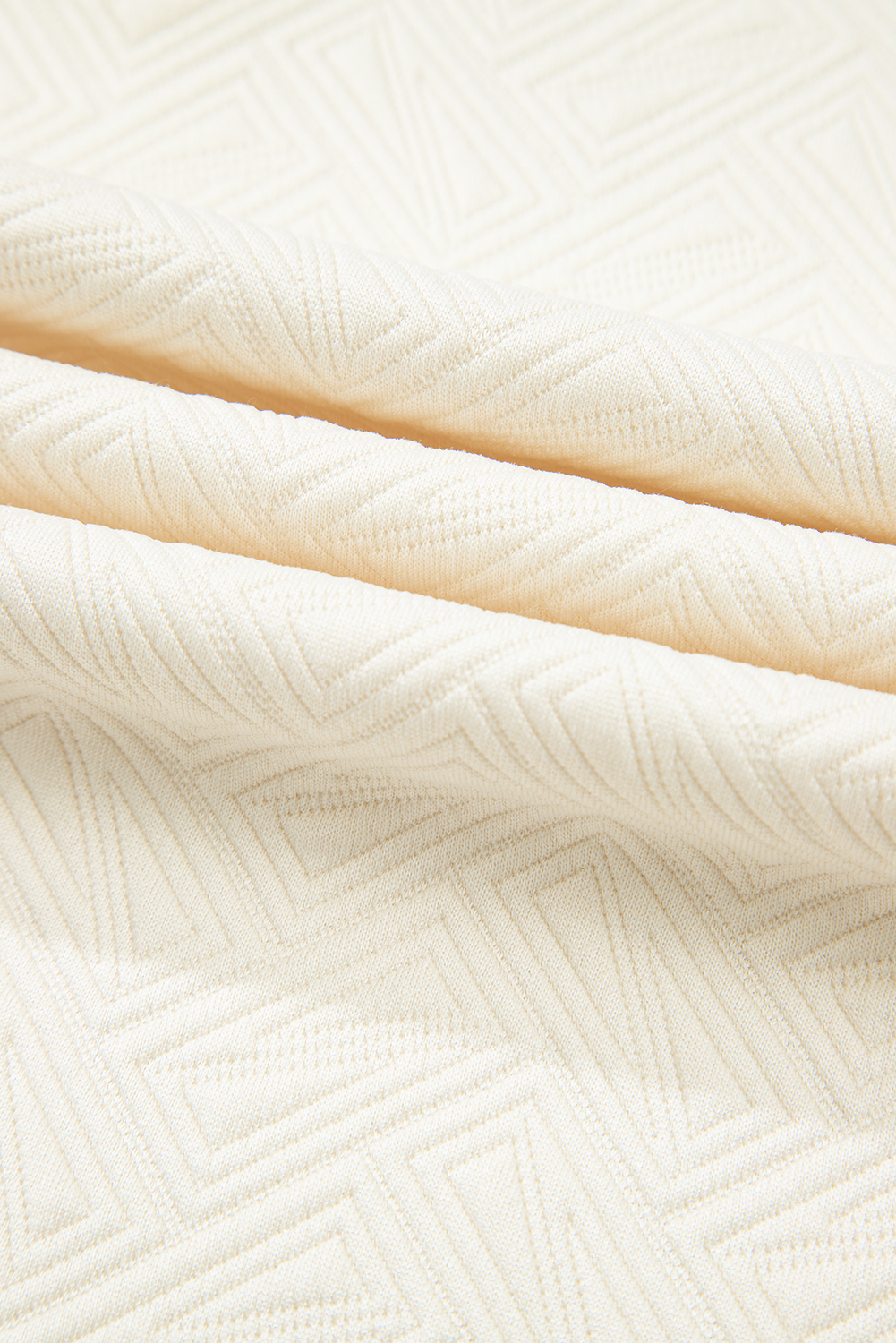 Plus Size White Varsity Half Zip Textured  Top