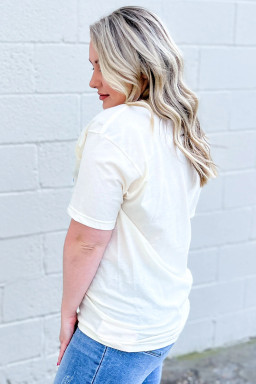 Plus Sky Blue USA Graphic Crewneck  Patriotic Tee