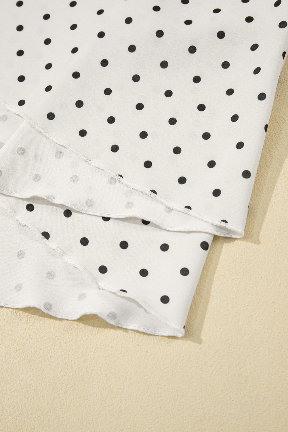 Plus Size Khaki Polka Dot Surplice V Neck Tied Waist Flutter Sleeve Flowy  Midi Dress