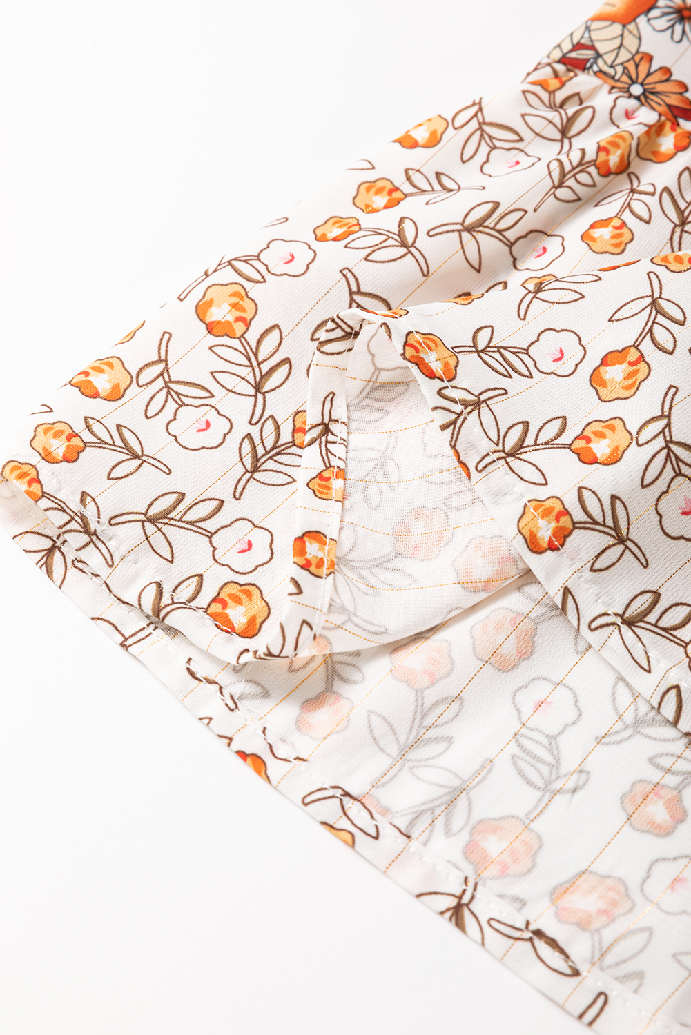 Plus Size Beige  Floral Patchwork Button Front Collared Mini Dress