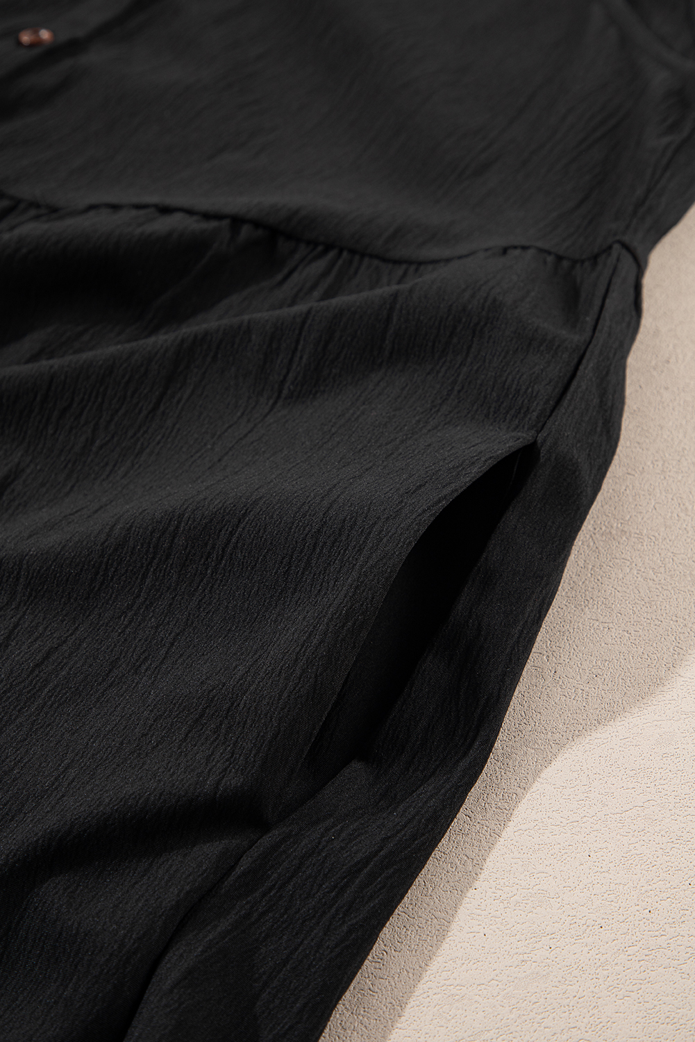 Plus Size Black  Sleeveless Button Front Loose Jumpsuit