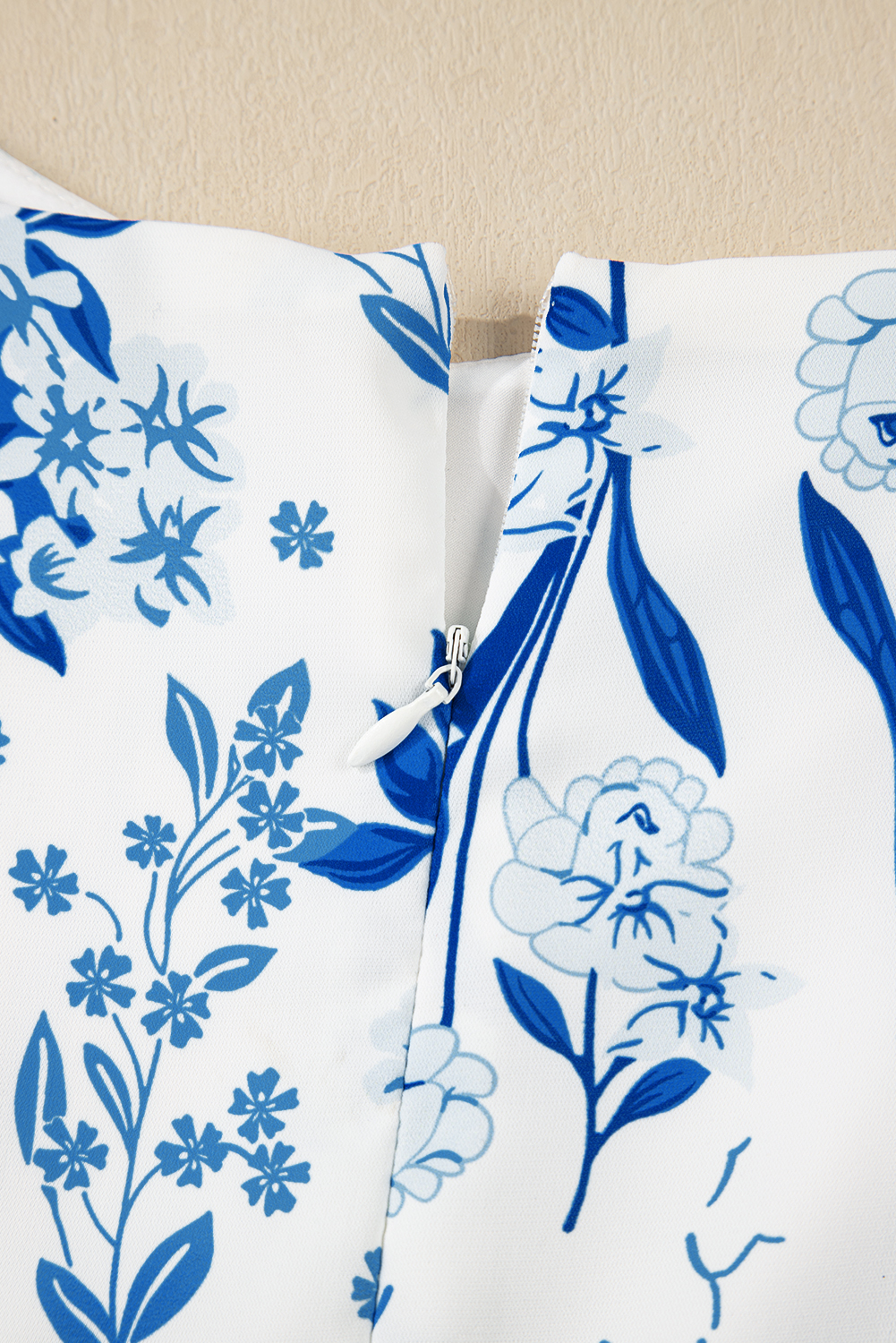 Plus Size Sky Blue Floral Print Sweetheart Neck  Midi Dress