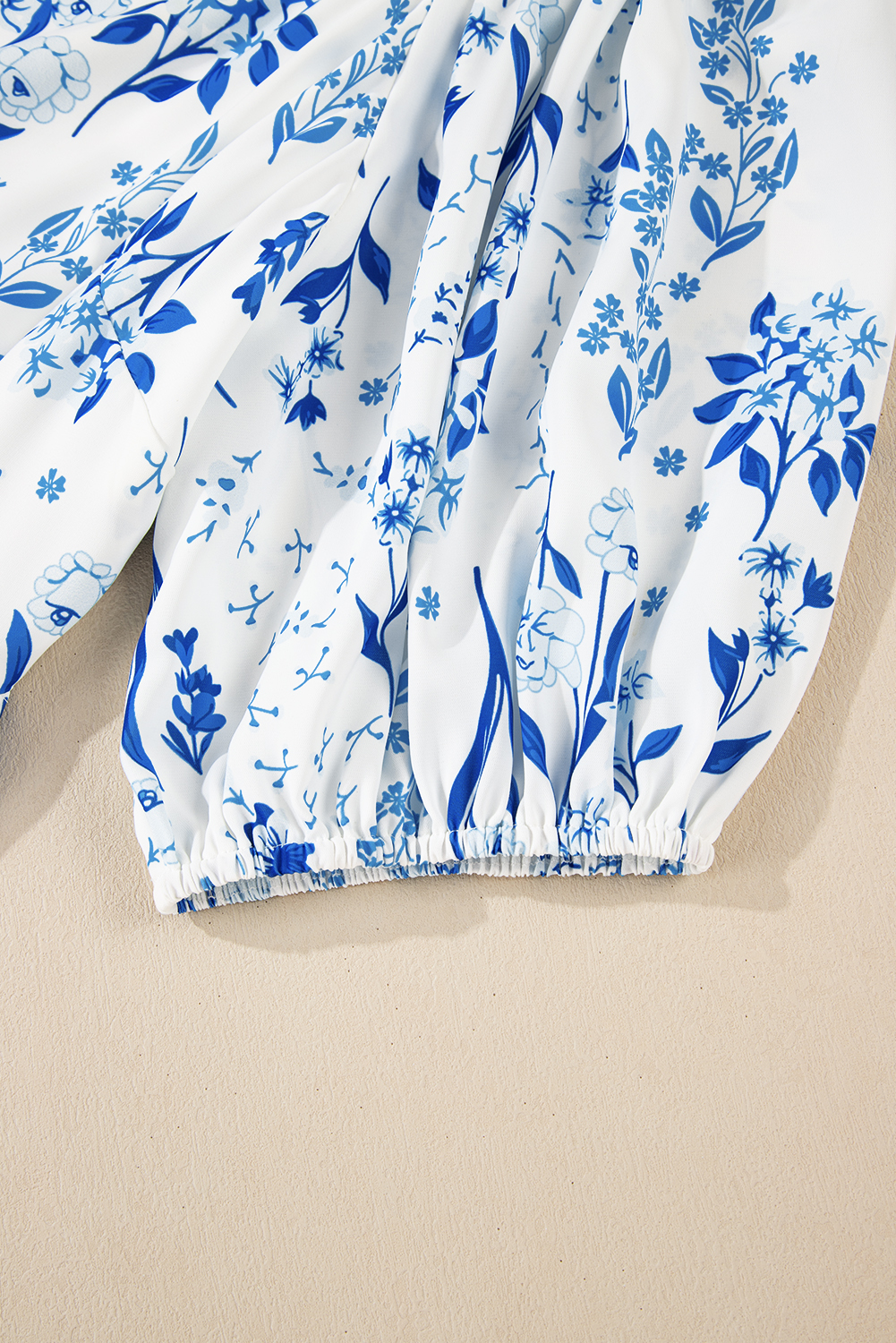 Plus Size Sky Blue Floral Print Sweetheart Neck  Midi Dress