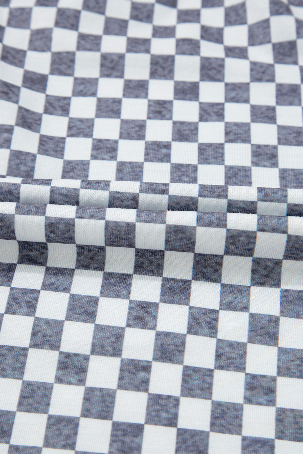 Plus Size Gray Checkerboard Lace-Up High Waist  Casual Shorts