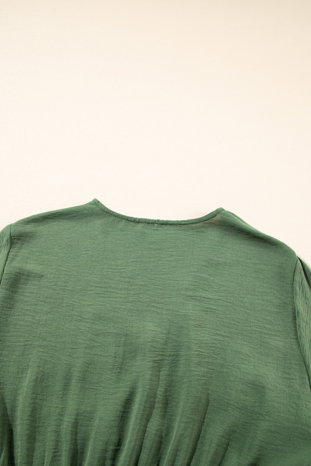 Plus Size Four Leaf Clover Surplice Neckline Shirred High Waist  Maxi Dress