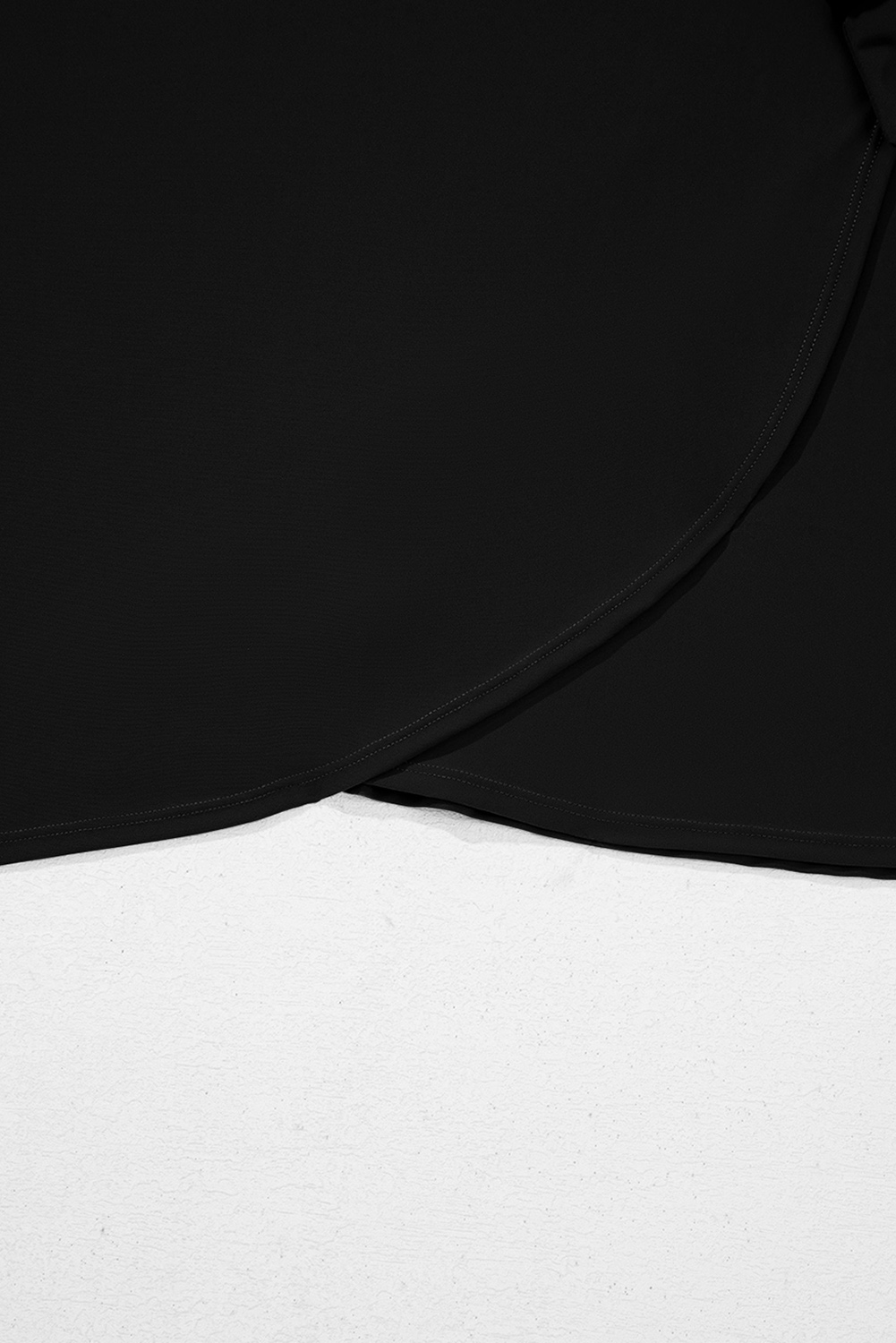 Plus Size Black Solid Color Square Neck Knotted  One Piece Swimsuit