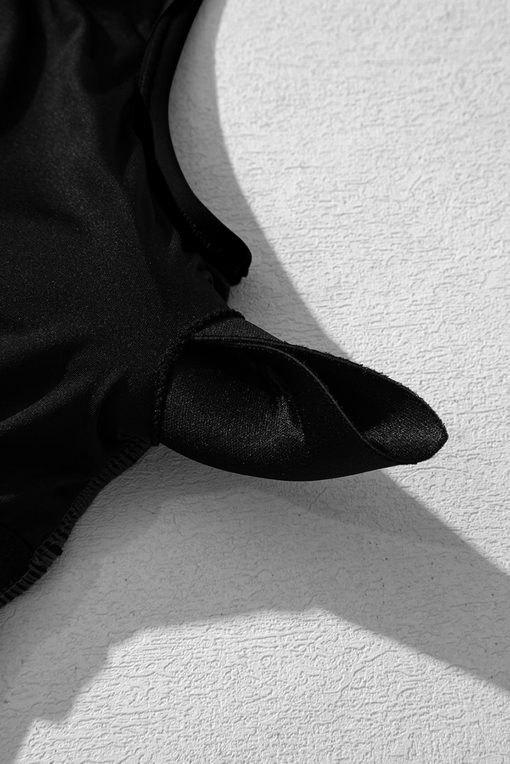 Plus Size Black Solid Color Square Neck Knotted  One Piece Swimsuit