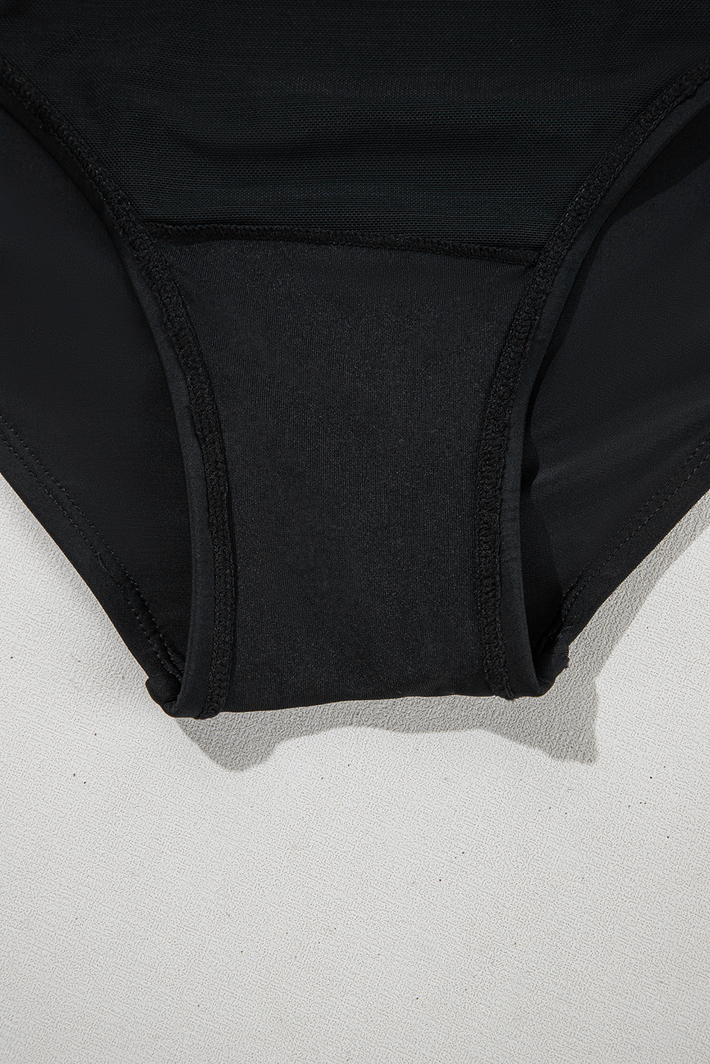 Plus Size Black Solid Color Square Neck Knotted  One Piece Swimsuit