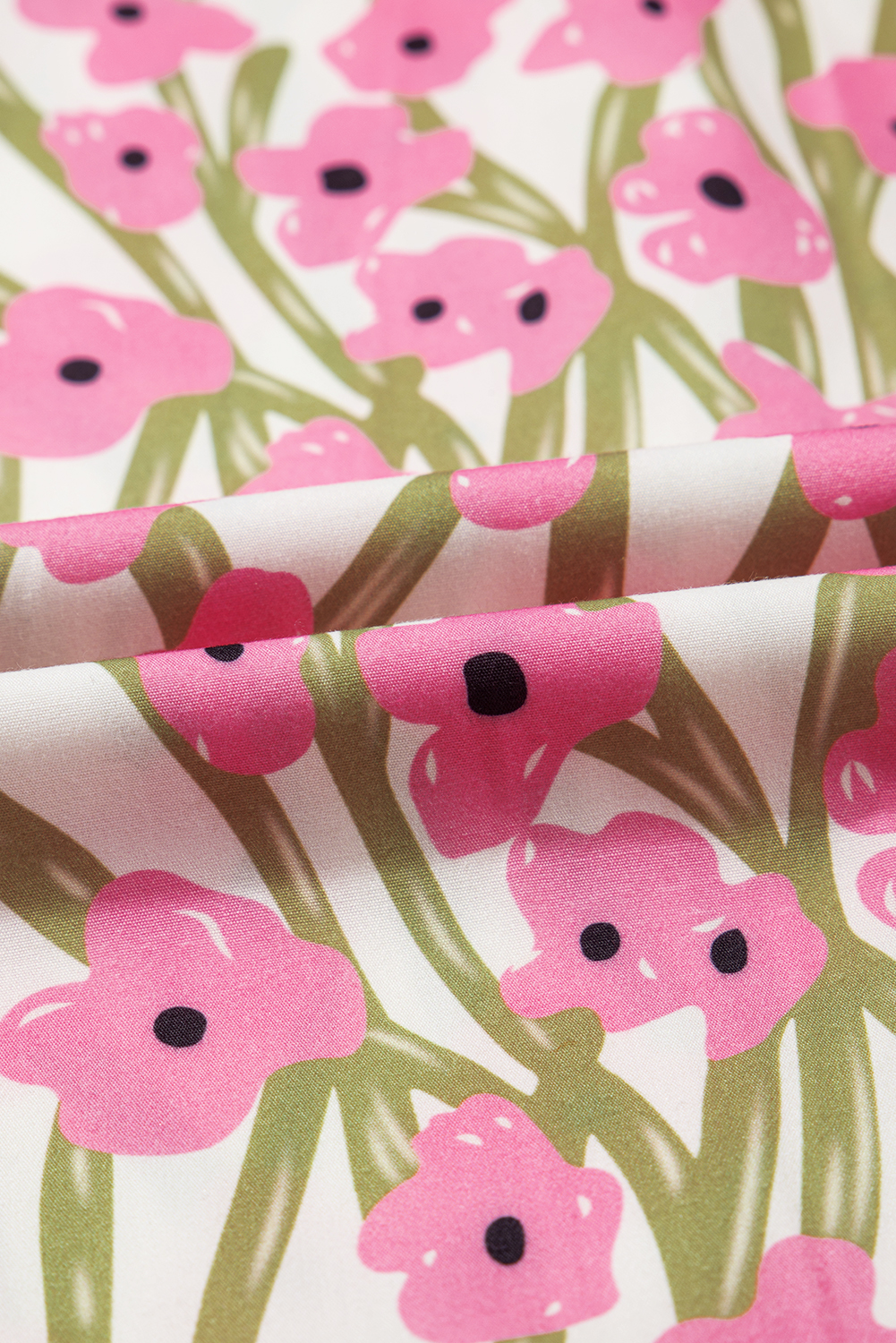 Plus Size Pink  Ruffle Trim Square Neck High Waist Floral Maxi Dress