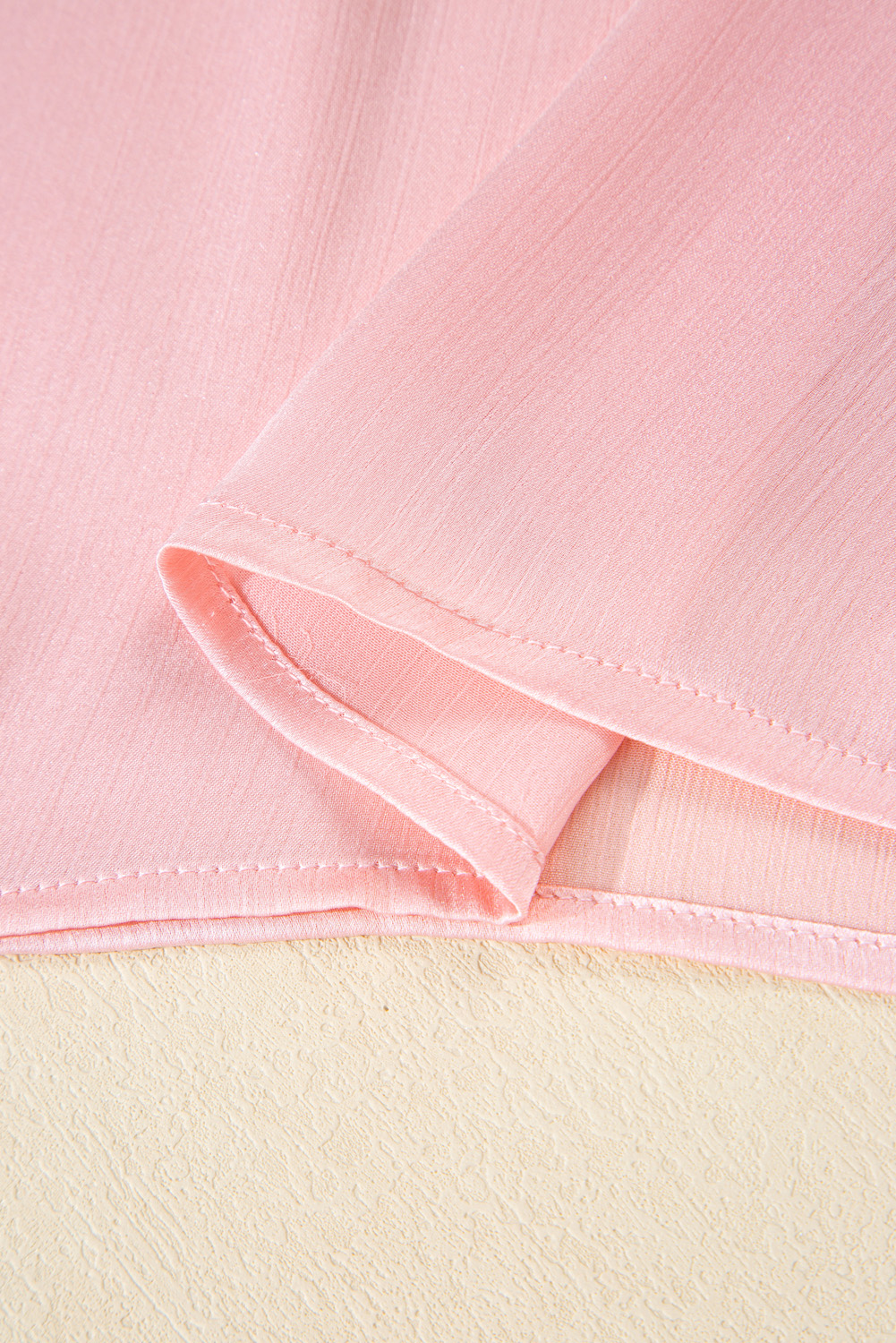 Plus Size Pink Metallic Gloss Short Batwing Sleeve  Top