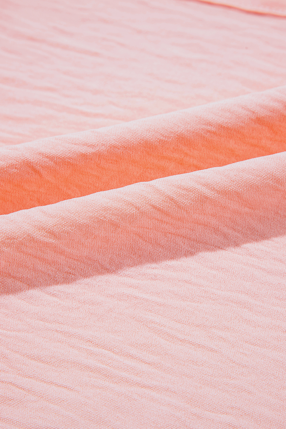 Plus Size Pink Textured Half Sleeve V Neck  T Shirt with Chest Pocket