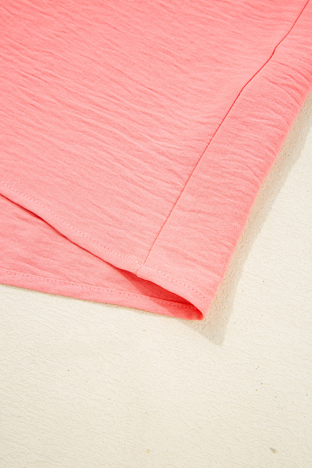 Plus Size Blossom Shirred Cuffs Half Sleeve  Textured Blouse