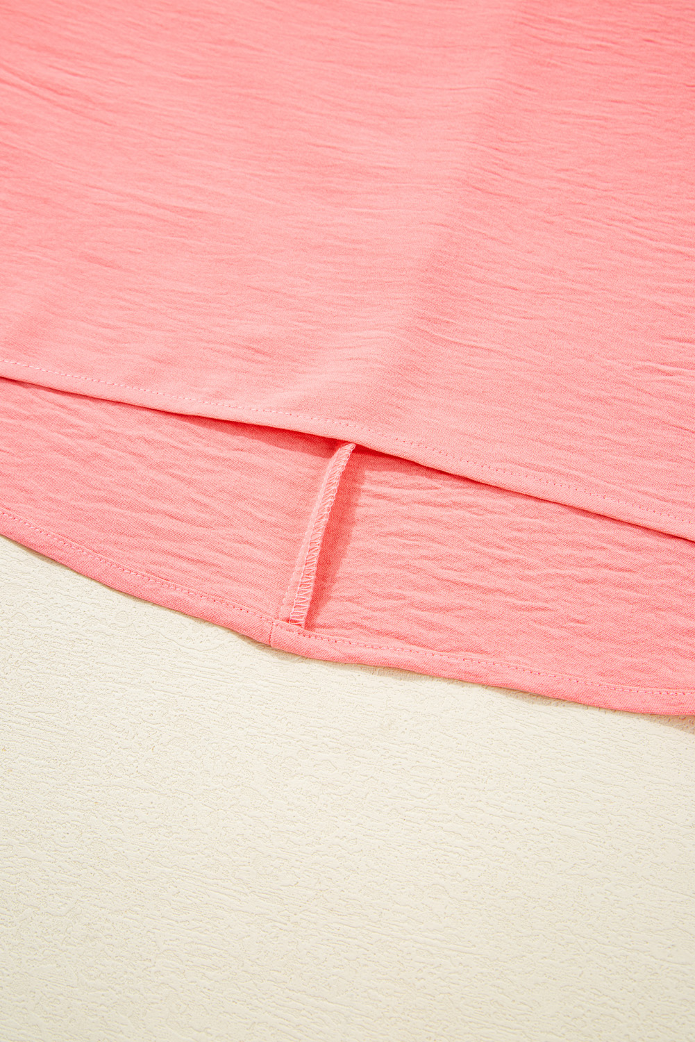 Plus Size Blossom Shirred Cuffs Half Sleeve  Textured Blouse