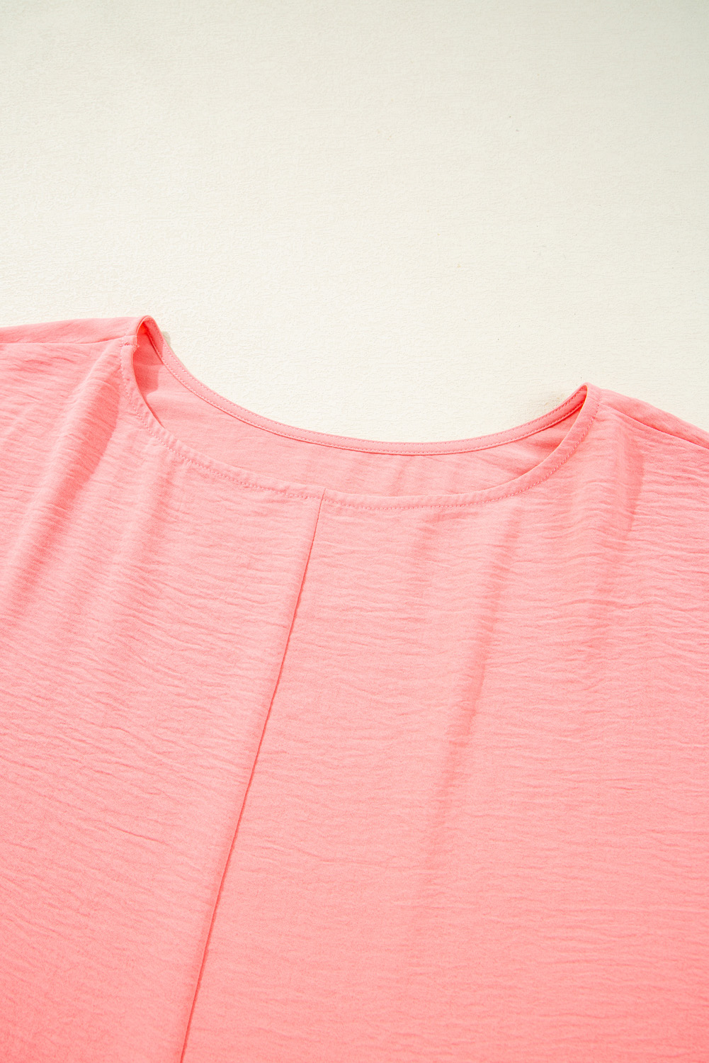 Plus Size Blossom Shirred Cuffs Half Sleeve  Textured Blouse