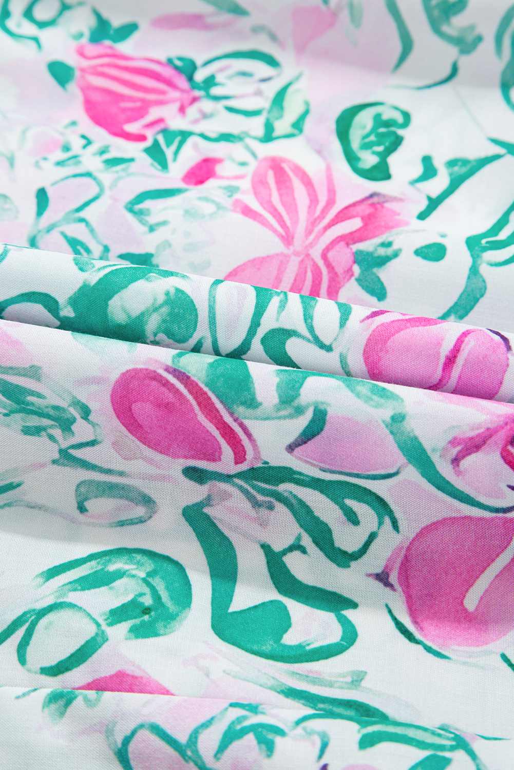 Plus Size White Floral Print Ric-rac Trim Square Neck  Mini Dress