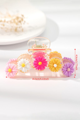Yellow Vibrant Flower Decor Large Hair Claw Clip