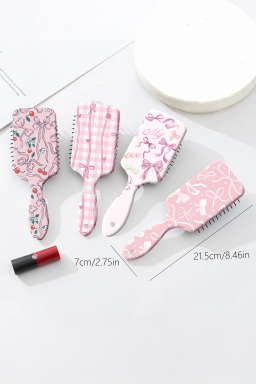 Pink Bow Print Anti-Static Air Cushion Comb