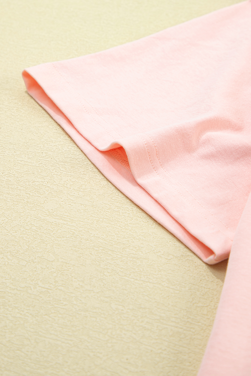 Plus Size Light Pink Eyelet Lace Star Applique  T Shirt