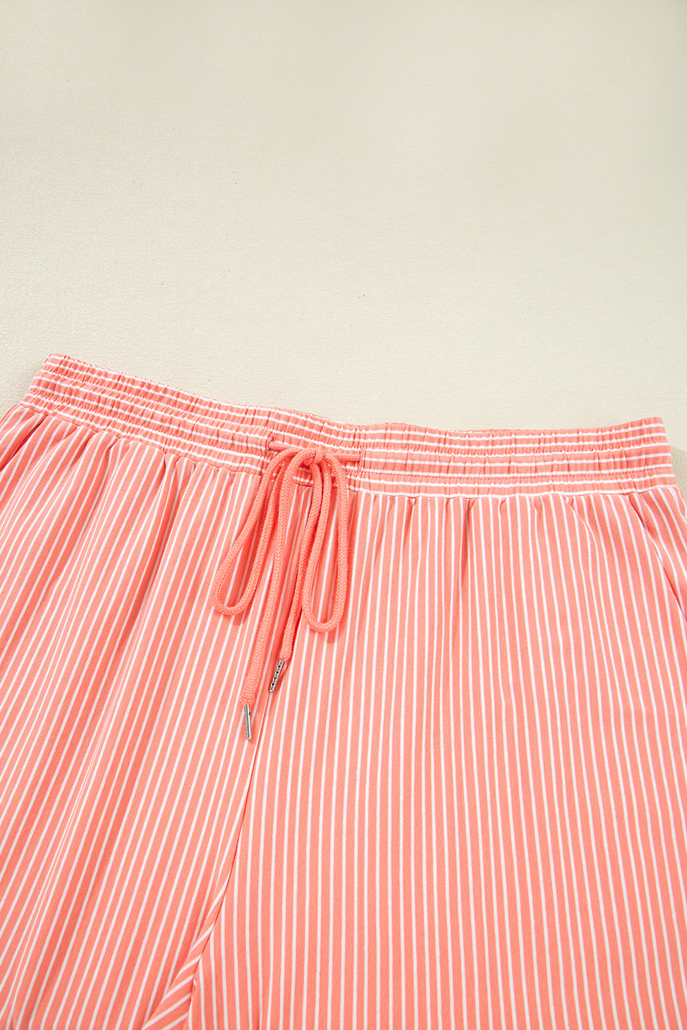 Plus Size Orange Stripe Loose Polo T Shirt and Shorts  2pcs Outfit