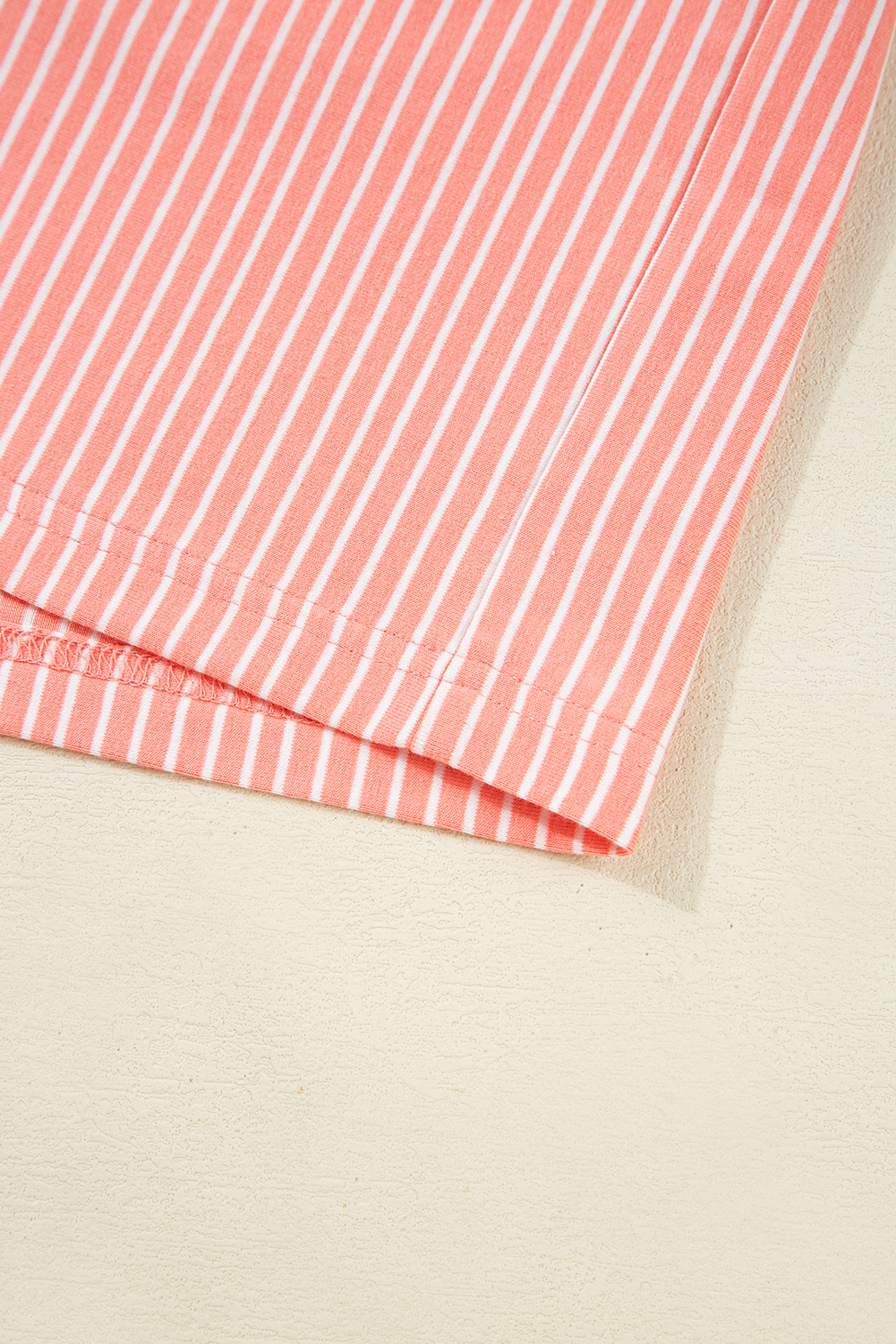 Plus Size Orange Stripe Loose Polo T Shirt and Shorts  2pcs Outfit