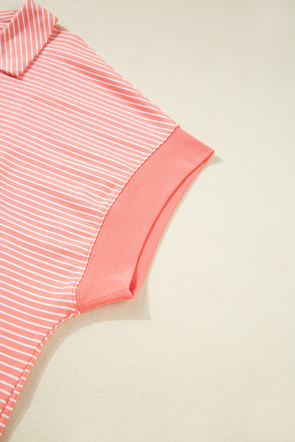 Plus Size Orange Stripe Loose Polo T Shirt and Shorts  2pcs Outfit